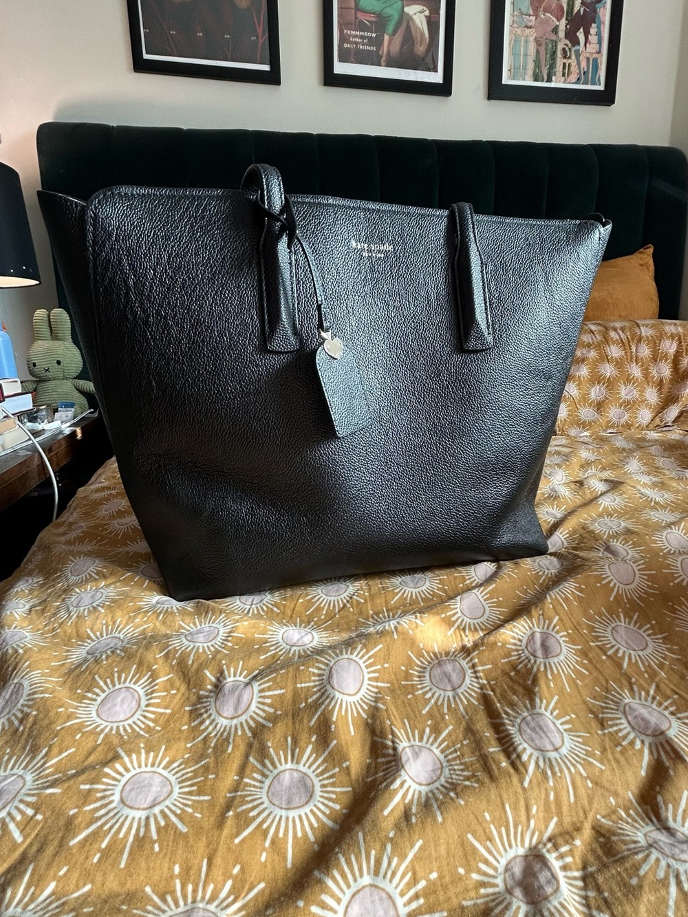 kate spade Black Pebbled Leather Tote with Tag